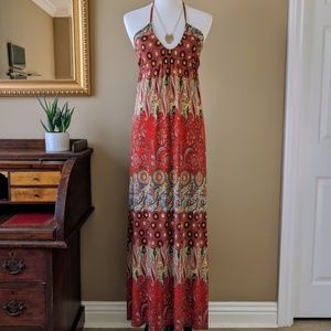 Veronica M Halter Neck Maxi Dress Size Small